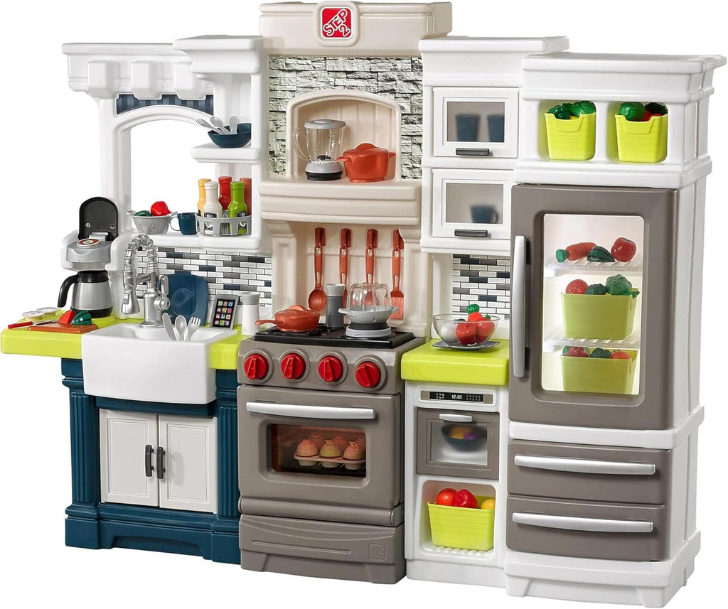 Durable Plastic Kids Kitchen Playset Bright Lights