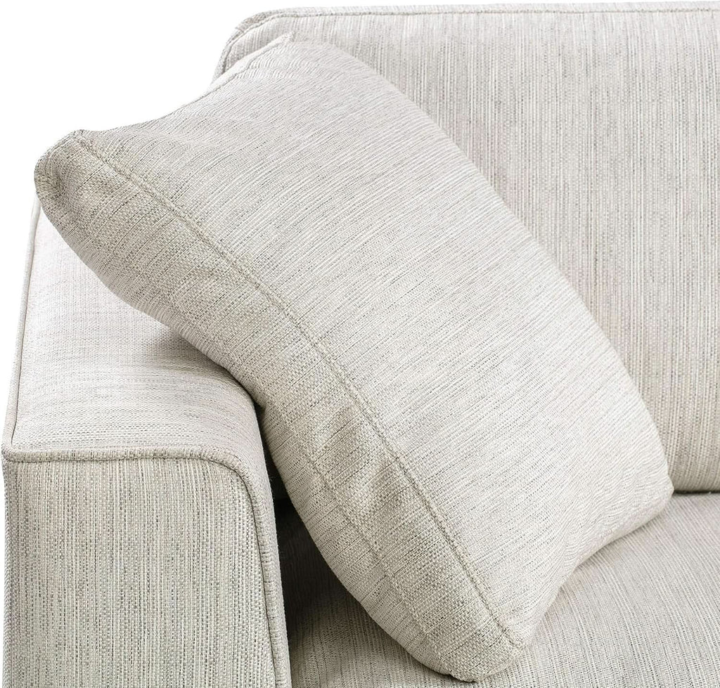 Capri Fabric Sofa Bright Ash Down Pillows Modern Living