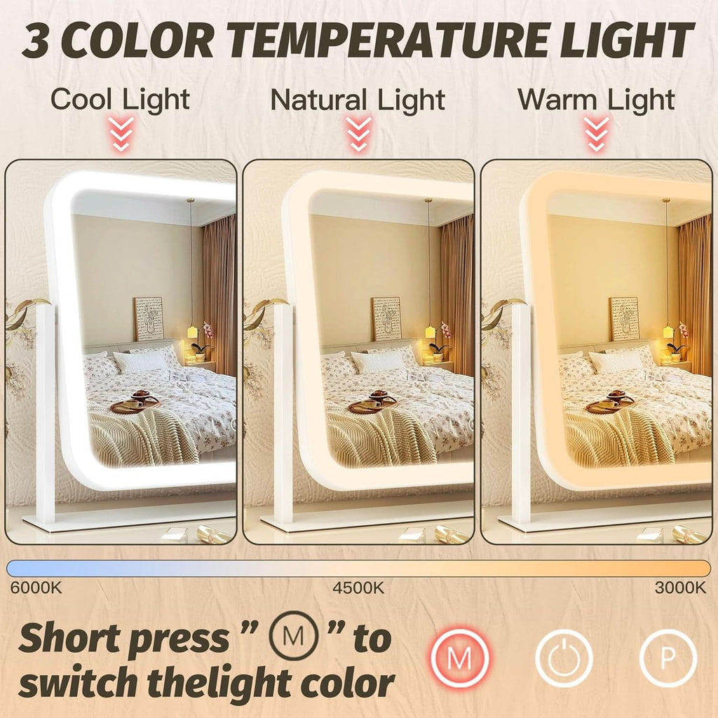 Vanity Mirror With Lights 17x13 Inches White Dimmable