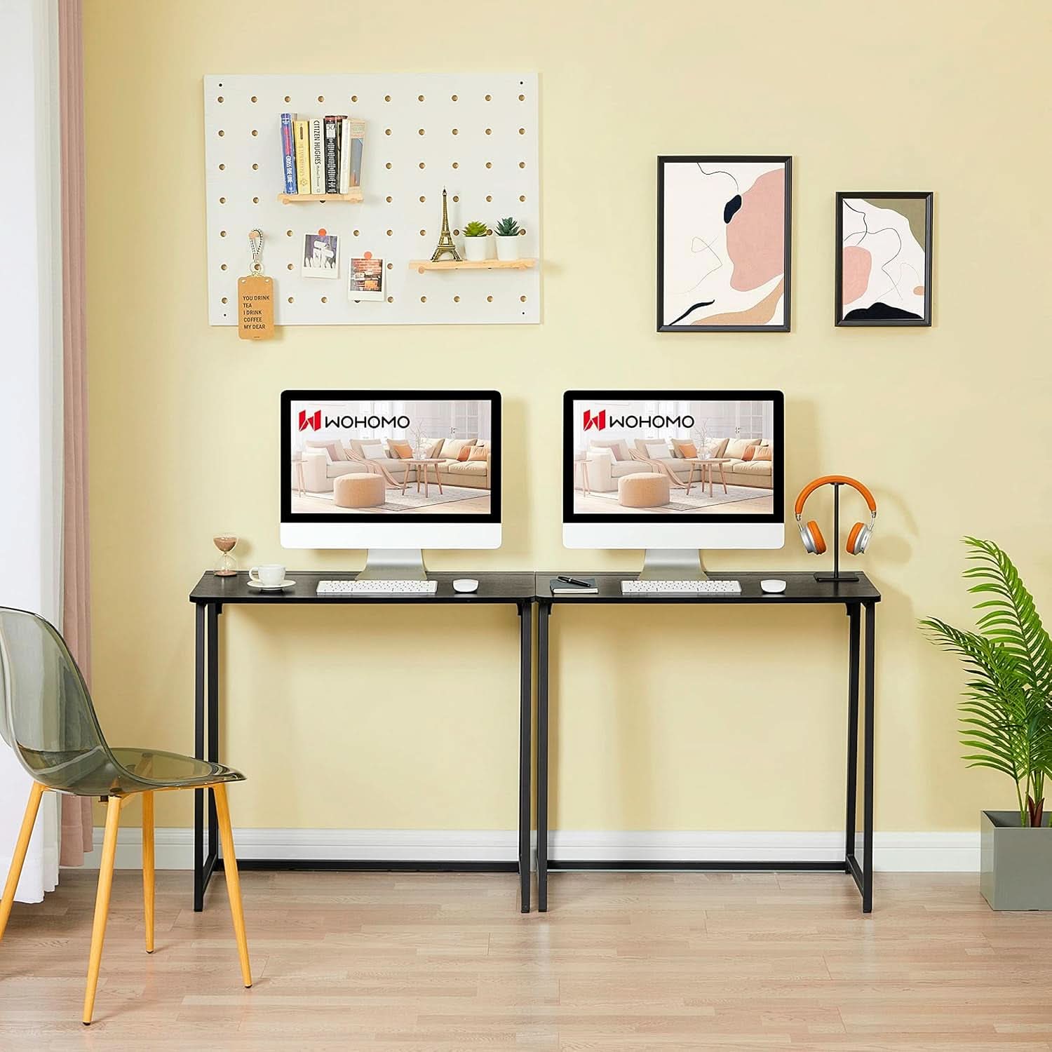 31.5 Inch Folding Computer Desk Black Space Saving