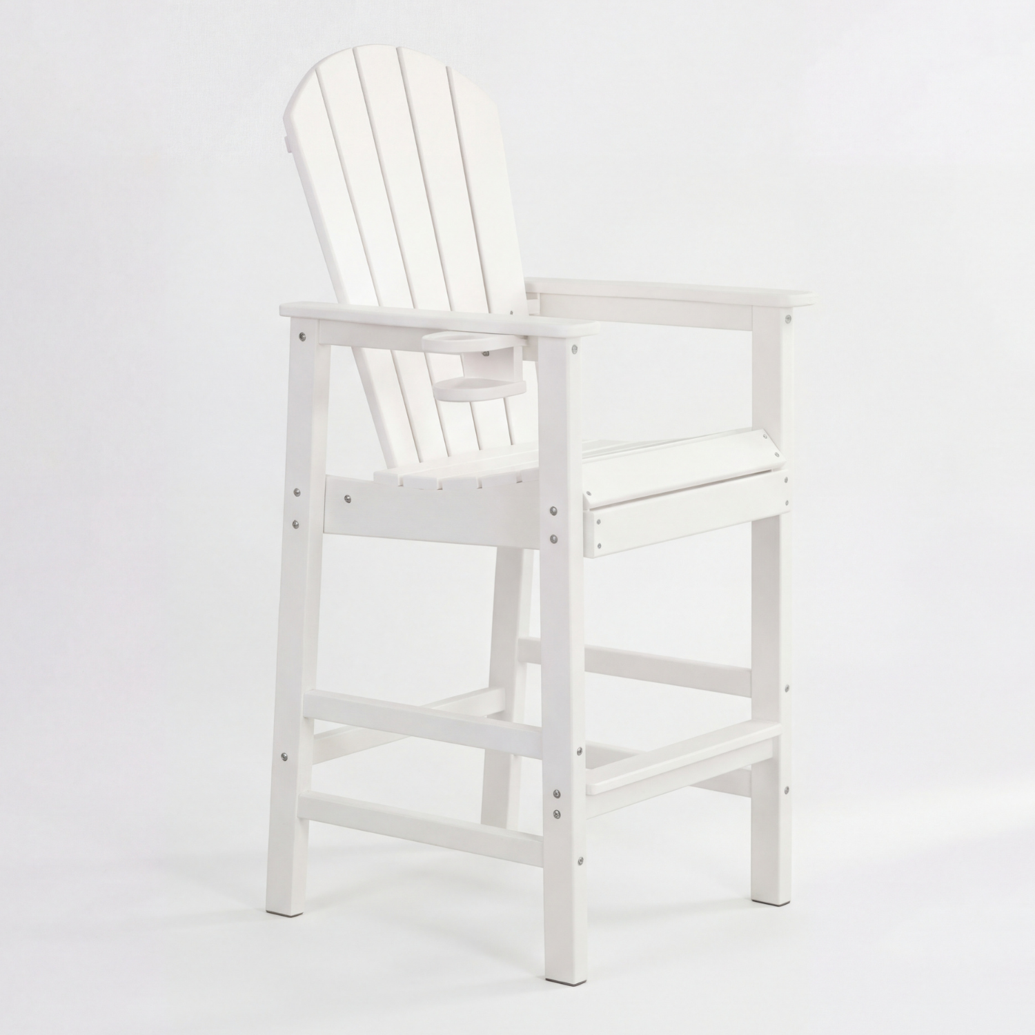 HDPE Bar Height Adirondack Patio Chair Outdoor Bar Chair With Cup Holder And Armrests