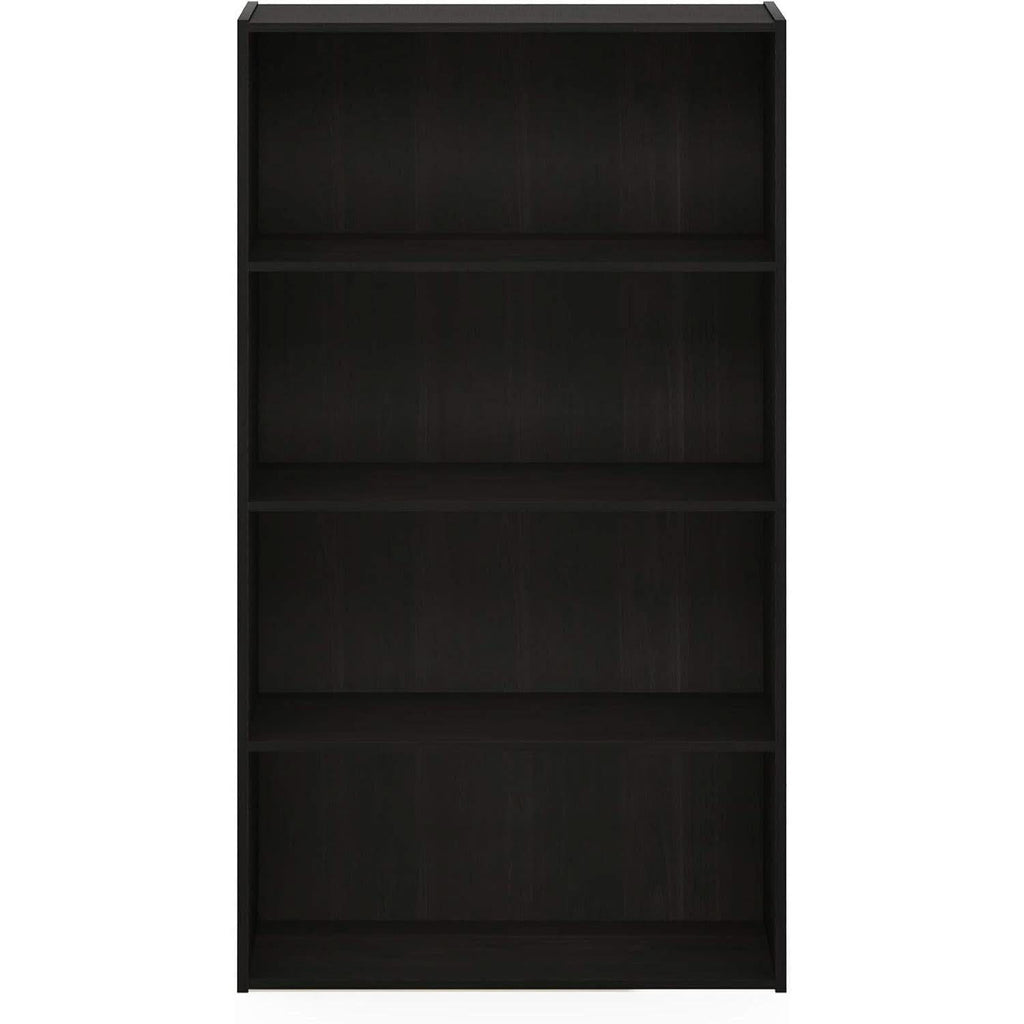 Espresso Four Tier Bookcase Bookshelf Storage Shelves