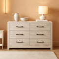 Cambeck Farmhouse Industrial 6 Drawer Dresser Whitewash