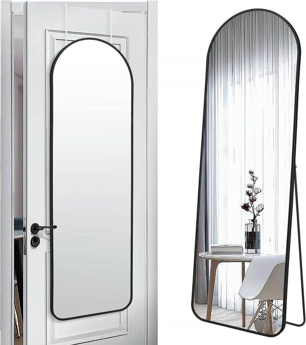 Black 57 Inch Full Length Arch Mirror For Entryway