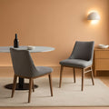 Azalea Charcoal Fabric Wood Dining Side Chairs 19 Inch Seat Height