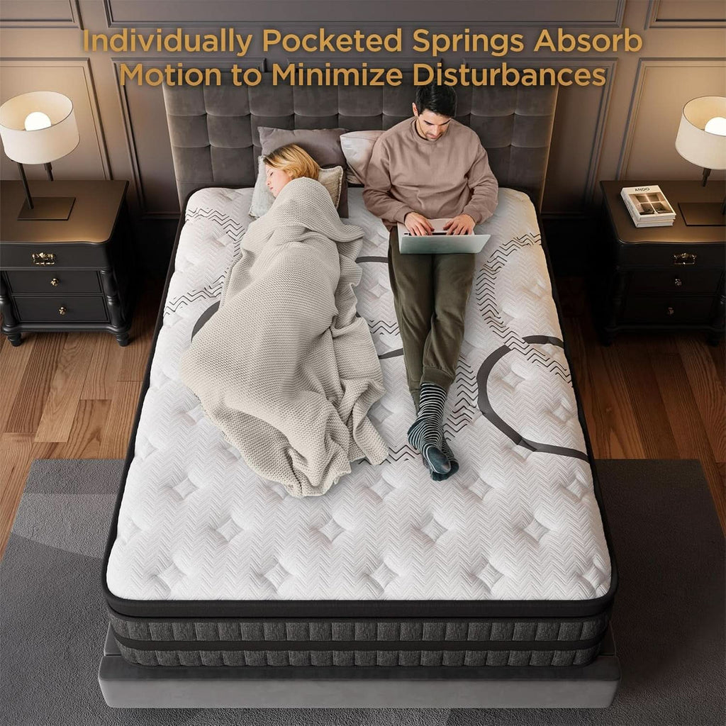 Queen TenInch Premium Gel Memory Foam Hybrid Mattress Eurotop