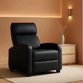 PU Leather Recliner Sofa With Lumbar Support Contemporary