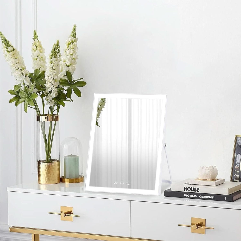 12 Inch Lighted Vanity Mirror Portable 3 Color Modes White