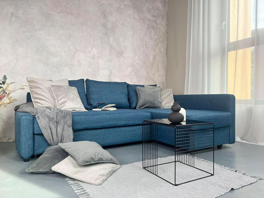 Snug Fit Friheten Sofa Slipcover With Chaise Navy Blue