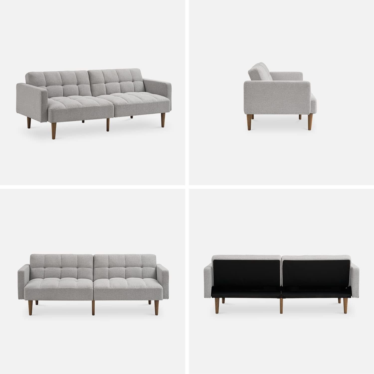 Gray Fabric Twin Futon Sofa Bed With Arms For Small Rooms
