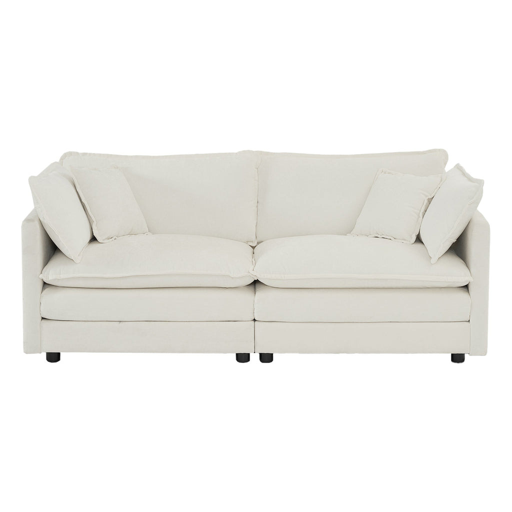 Sofa Set of 2 Chenille Couch, 2+3 Seater Sofa Set Deep Seat Sofa