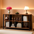 Rustic Brown 63 Inch Bookshelf Cube Storage Five In One