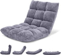 Grey Floor Chair With Back Support 14 Position Adjustable