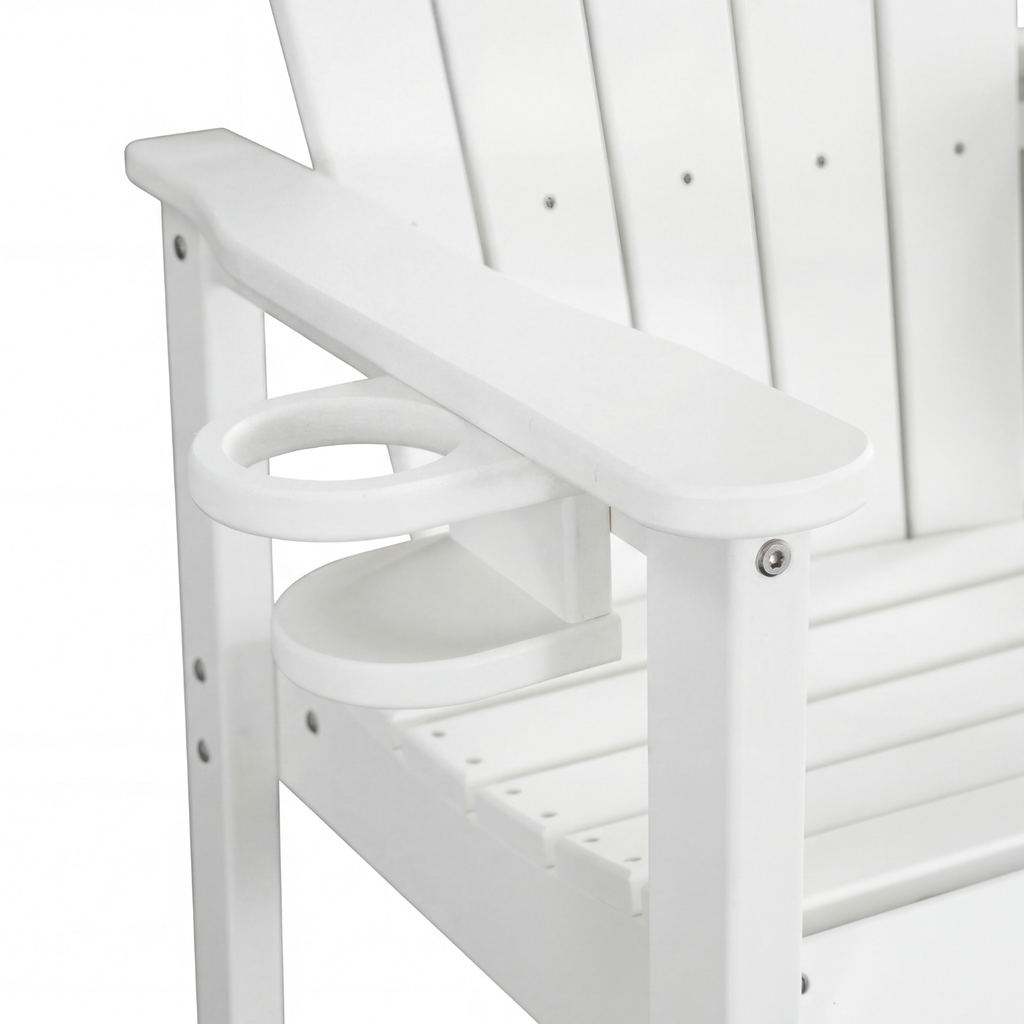 HDPE Bar Height Adirondack Patio Chair Outdoor Bar Chair With Cup Holder And Armrests
