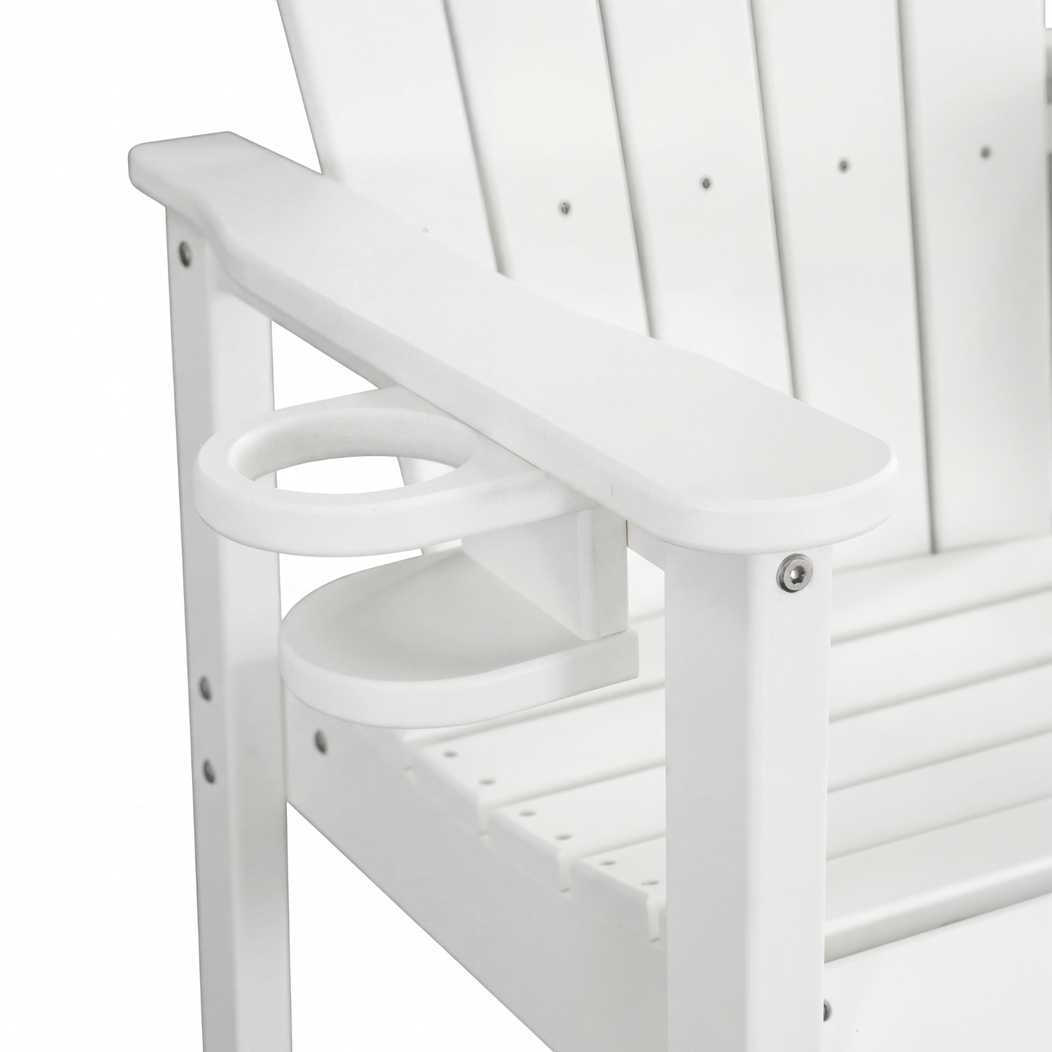 HDPE Bar Height Adirondack Patio Chair Outdoor Bar Chair With Cup Holder And Armrests