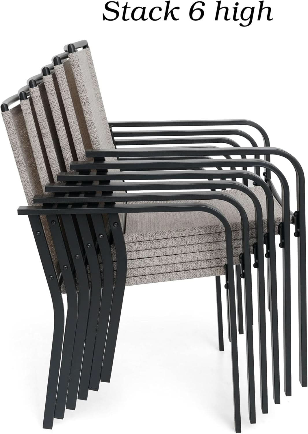 7 Piece Outdoor Dining Set with Stackable Chairs
