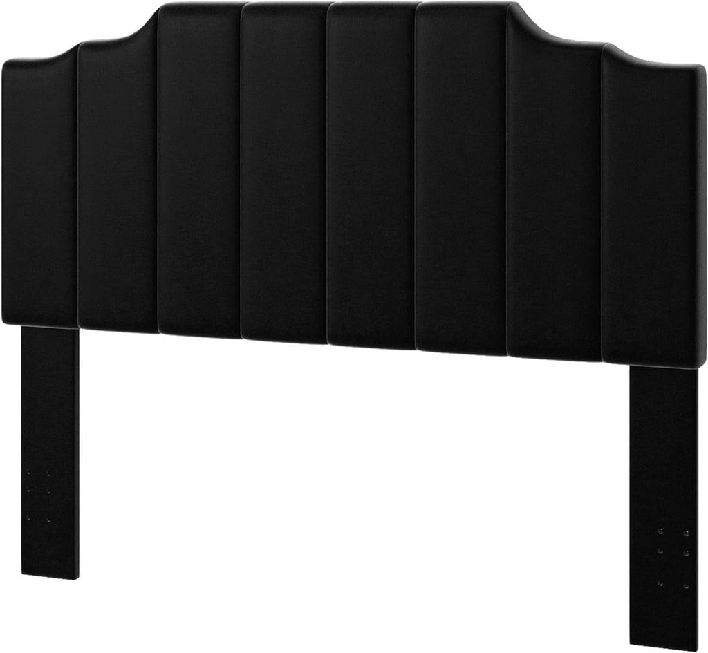 Velvet Wall Mounted Queen Size Headboard with Tufted Design