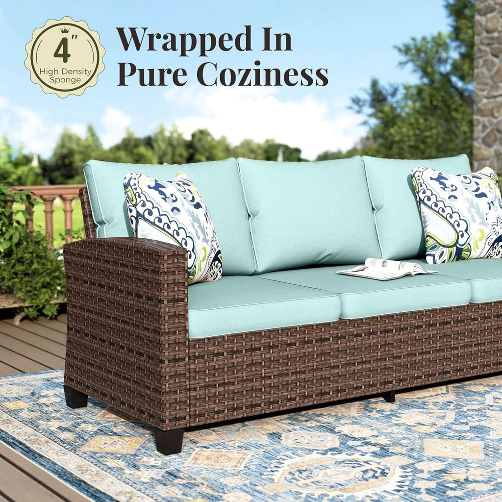 Swivel Glider Patio Furniture Set with Fire Pit