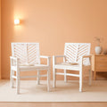 White Wash Acacia Wood Outdoor Chair For Patio Dining