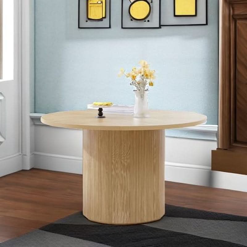 Round Dining Table For 4 47 Inch Modern Farmhouse Natural