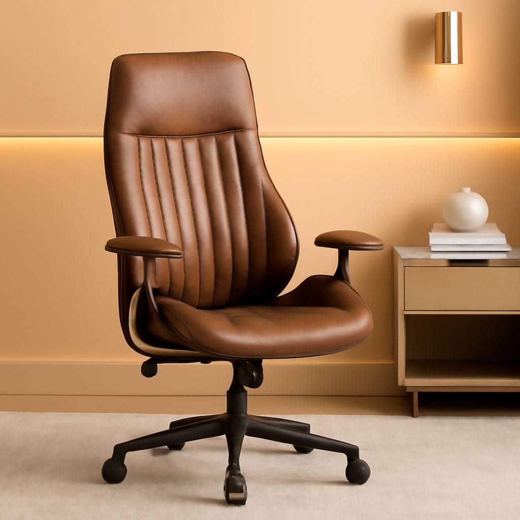 Ergonomic Office Chair High Back Dark Coffee Executive