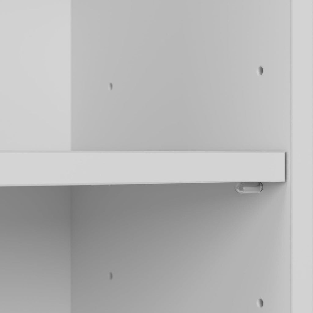 Bush Cabot White Tall Five Shelf Bookcase Unit With Adjustable Shelves