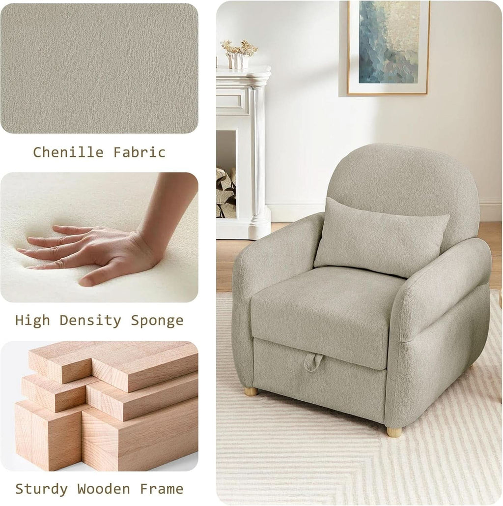 Gray 33.5 Inch Luxuriously Textured Modern Armchair