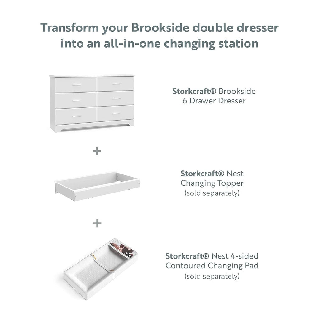 White 6 Drawer Dresser For Kids With GREENGUARD Gold Safety Kit