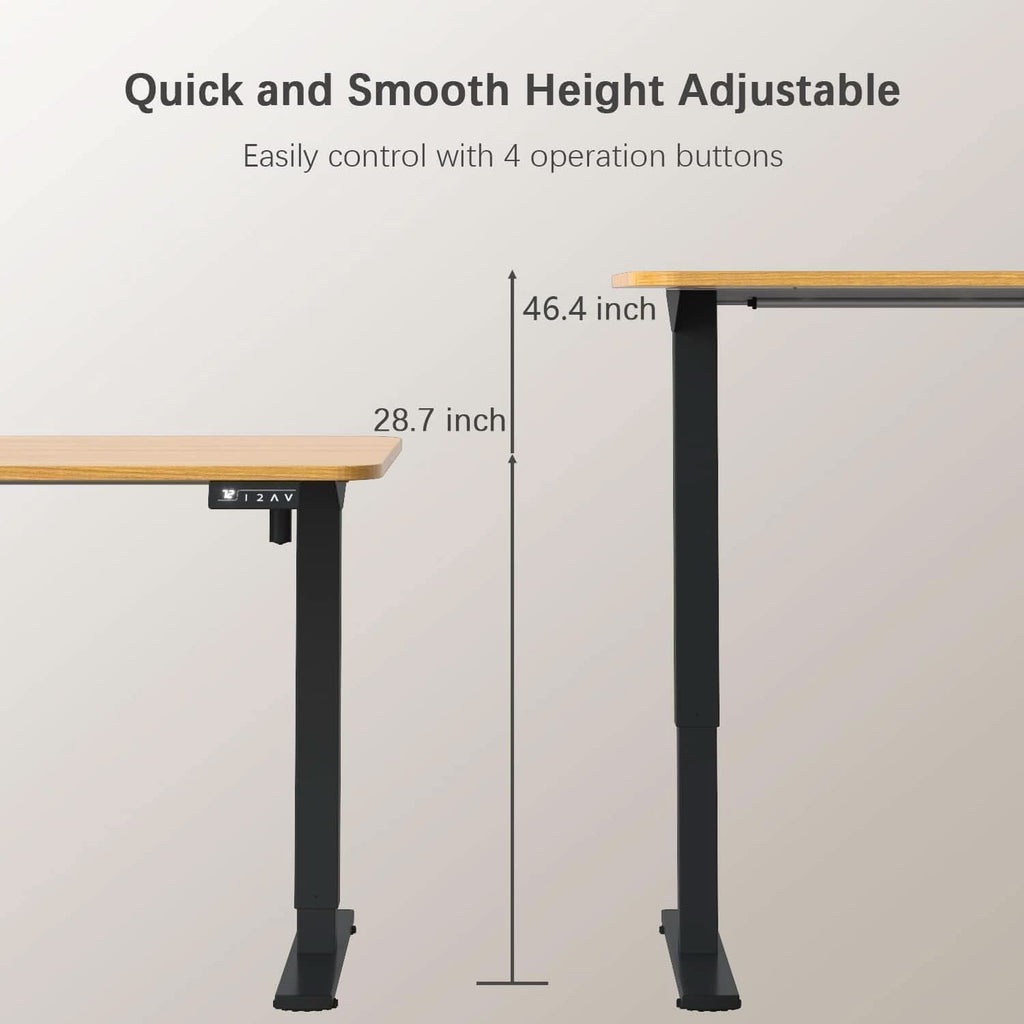 Electric Height Adjustable Standing Desk 55x24 Memory Preset