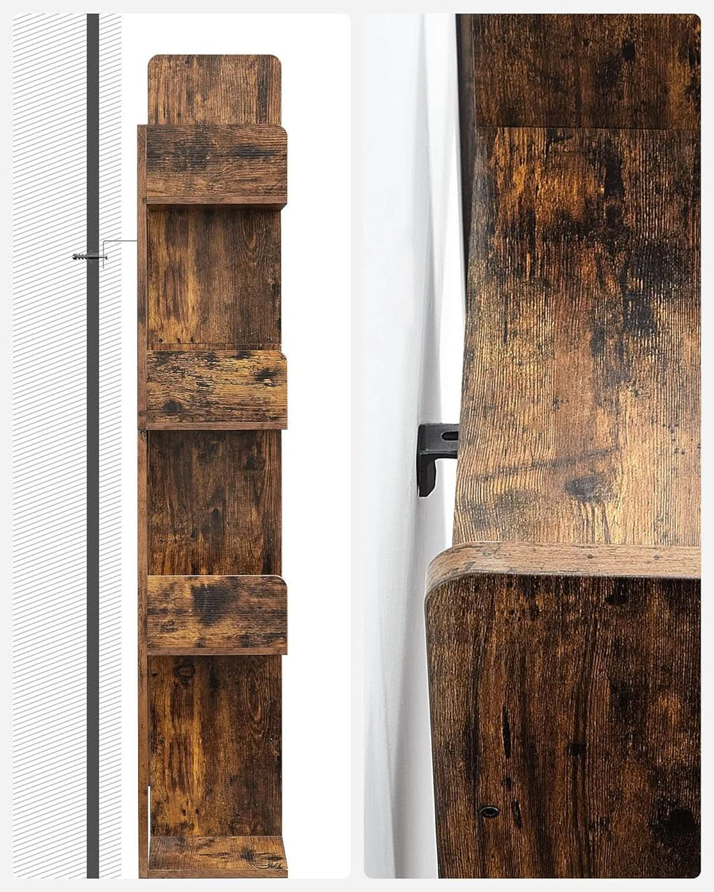 Tree Shaped Bookcase Rustic Brown Tall With 13 Shelves