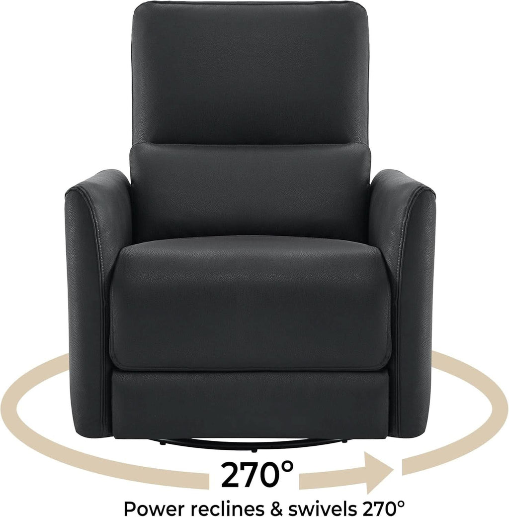 Power Recliner Chair USB Charging Lumbar Support Black