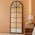 65 By 22 Inch Arched Window Pane Floor Wall Mount Mirror