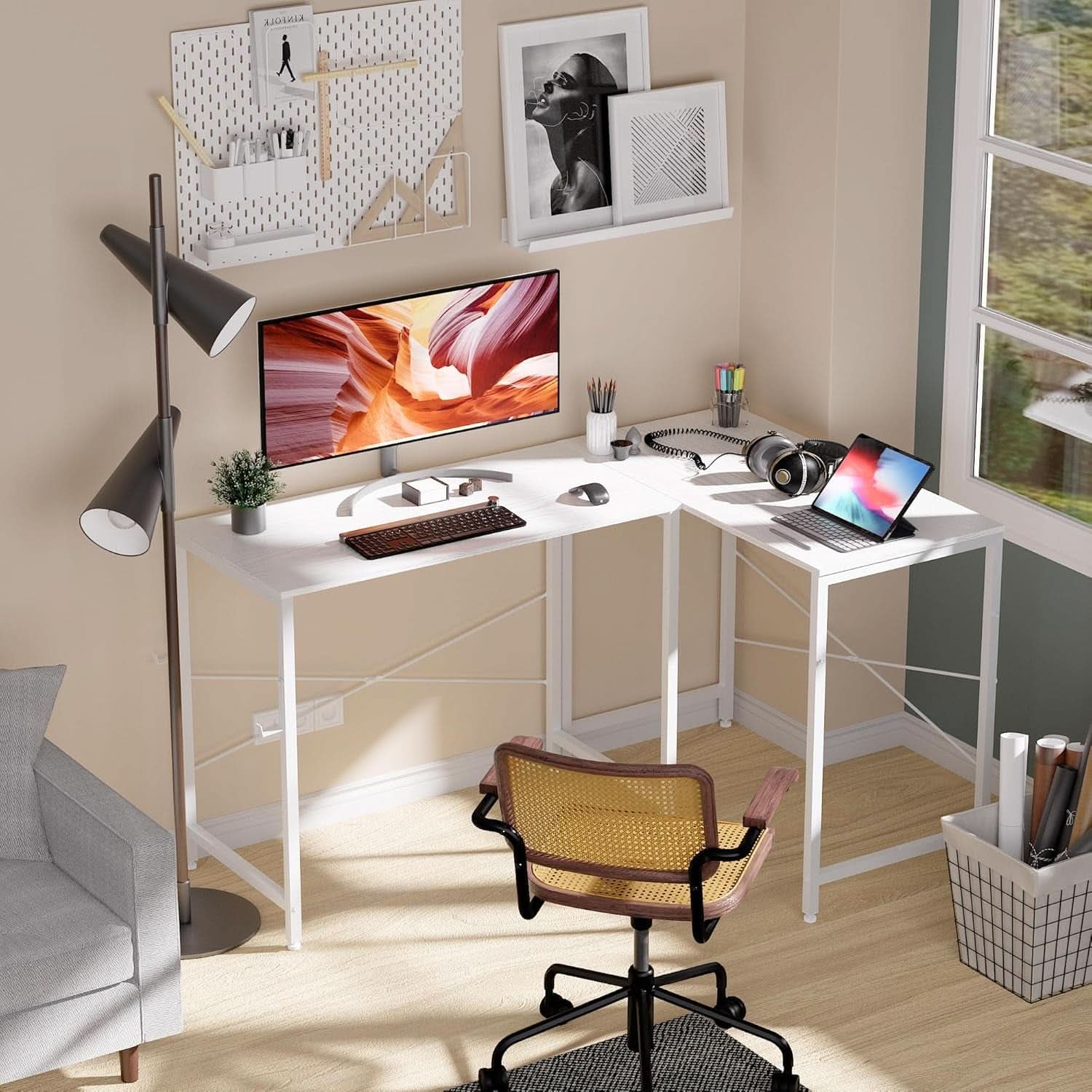 32 Inch Computer Desk With Storage Bag And Headphone Hook