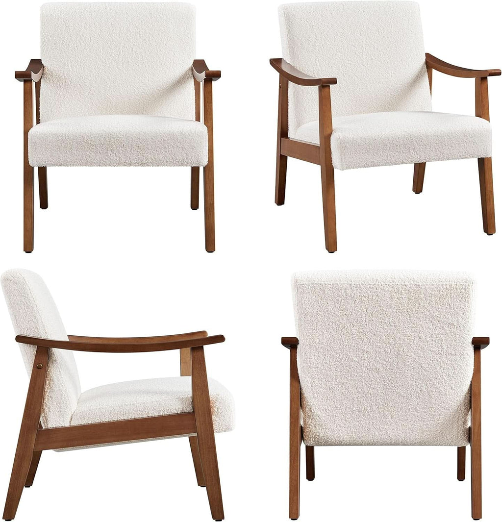 Ivory Professionally Upholstered Fabric Armchair High Back