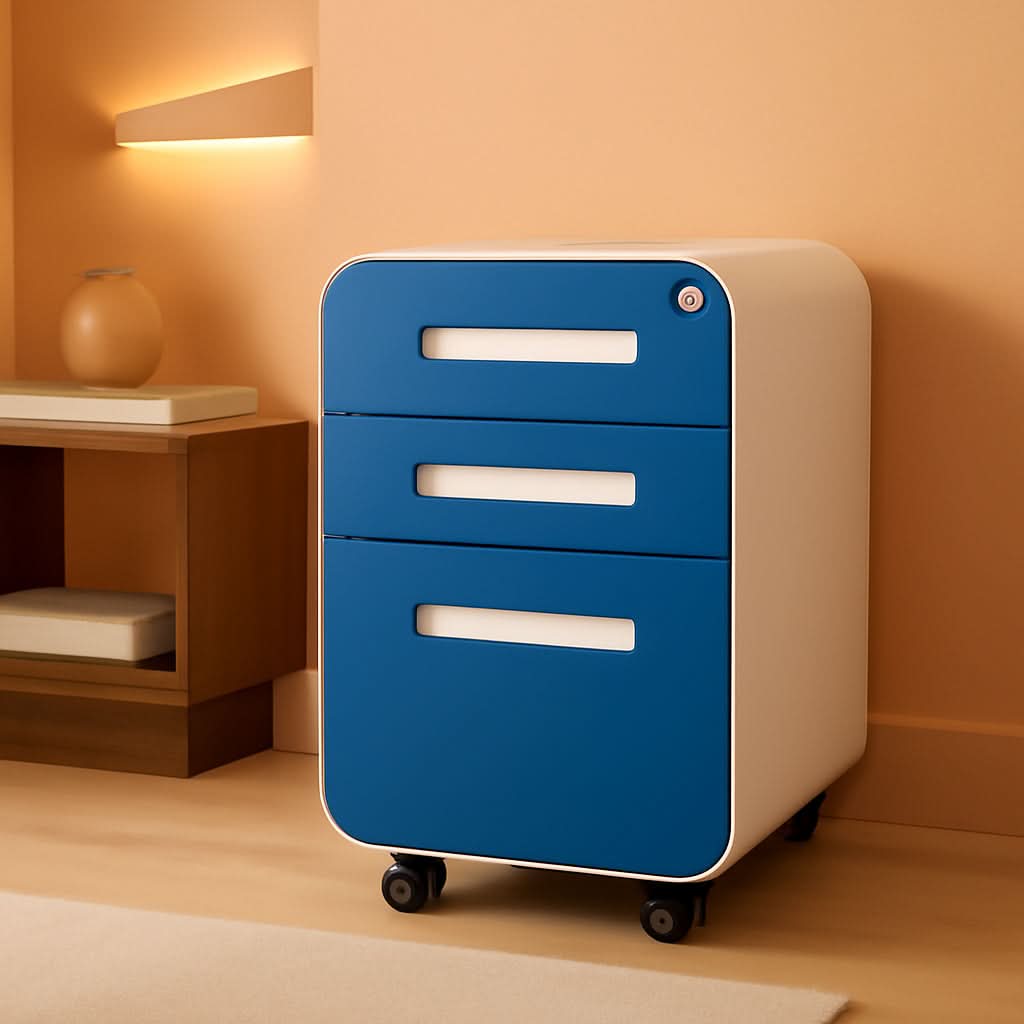 Stockpile 3 Drawer File Cabinet With Lock Under Desk
