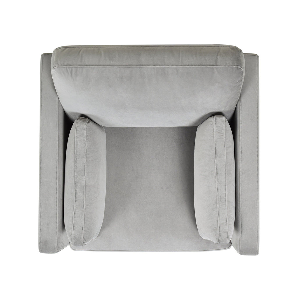 Knox 36' Modern Farmhouse Arm Chair, Opal Grey Velvet