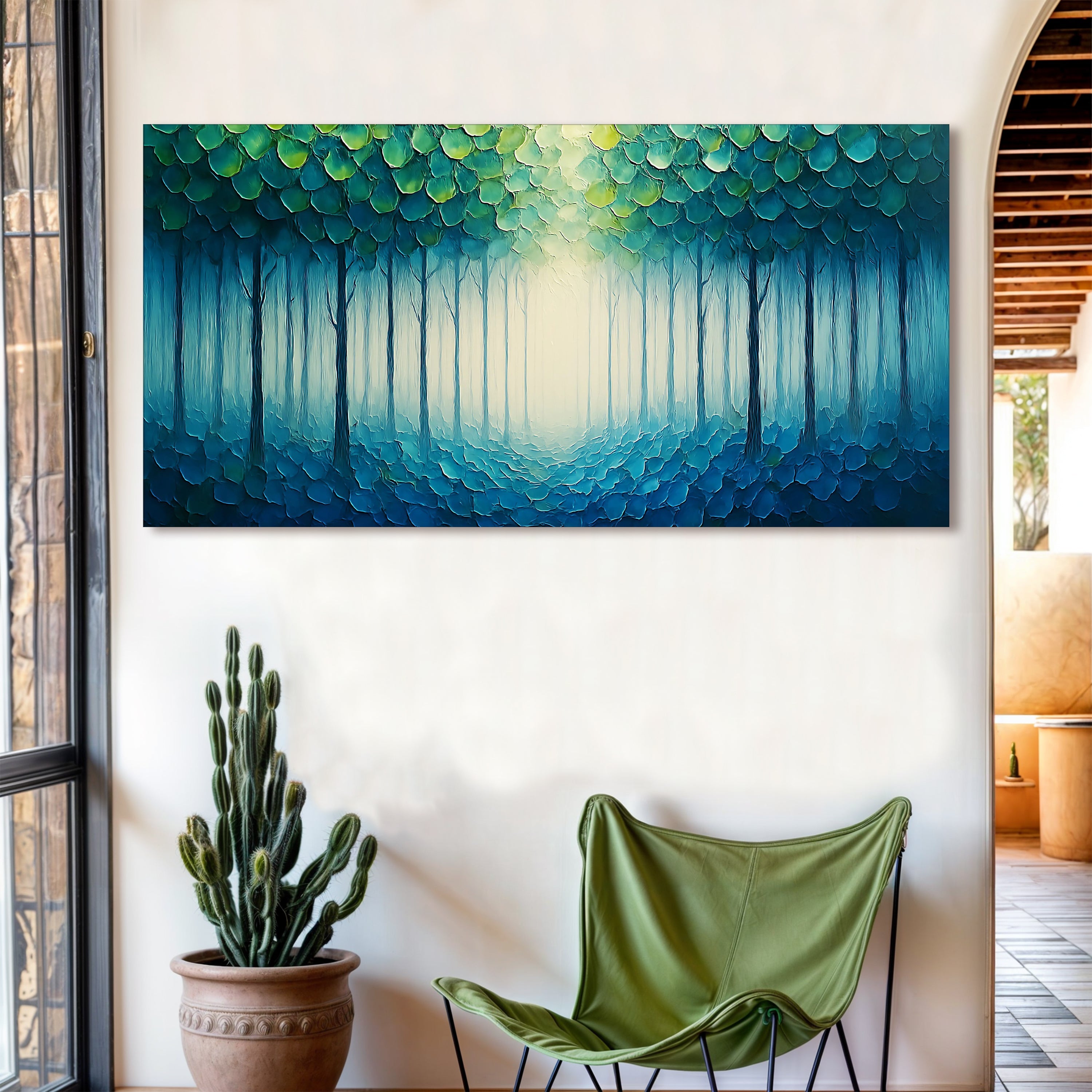 Forest Whispers Impasto Wall Art