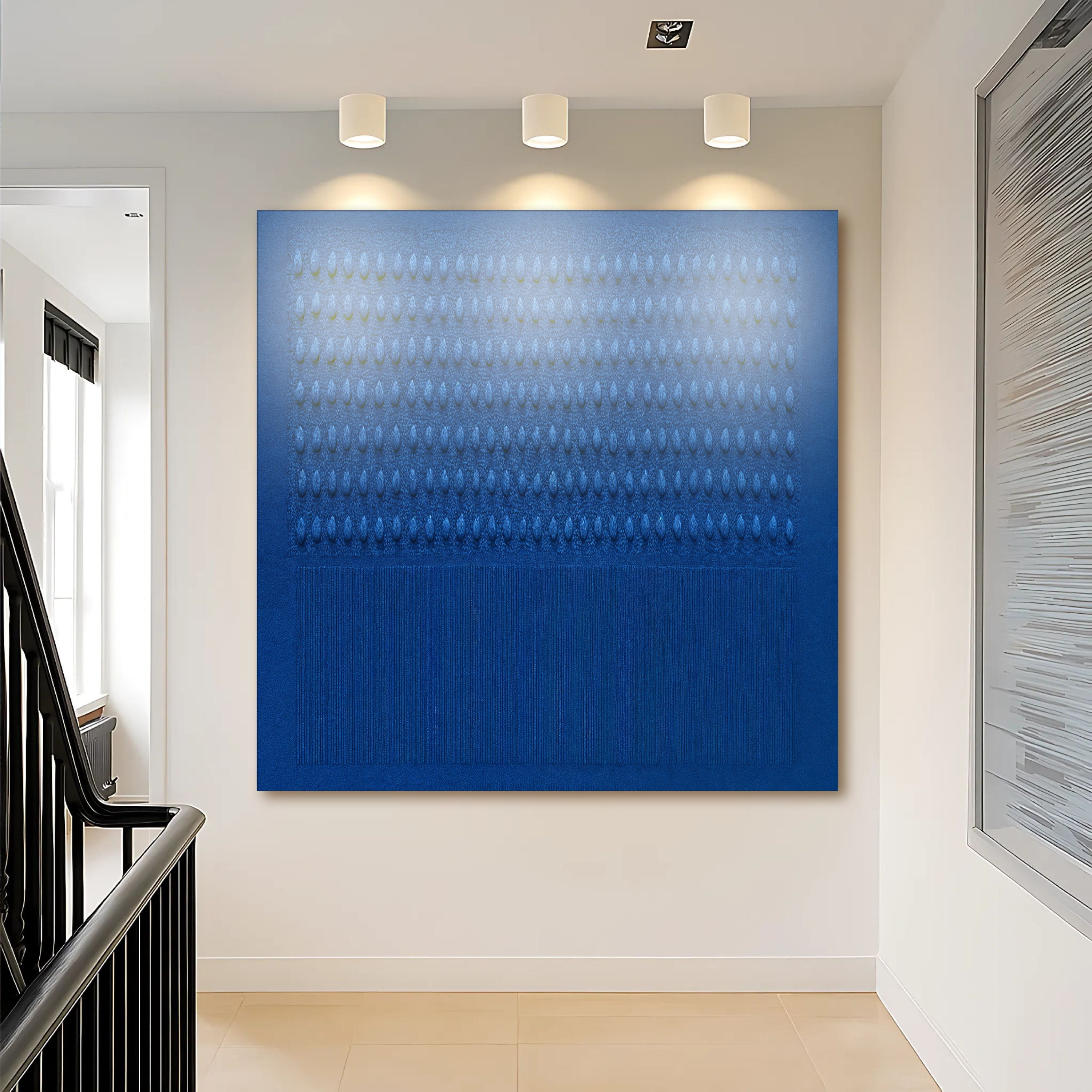 Minimalist Blue Gradient Abstract Wall Art