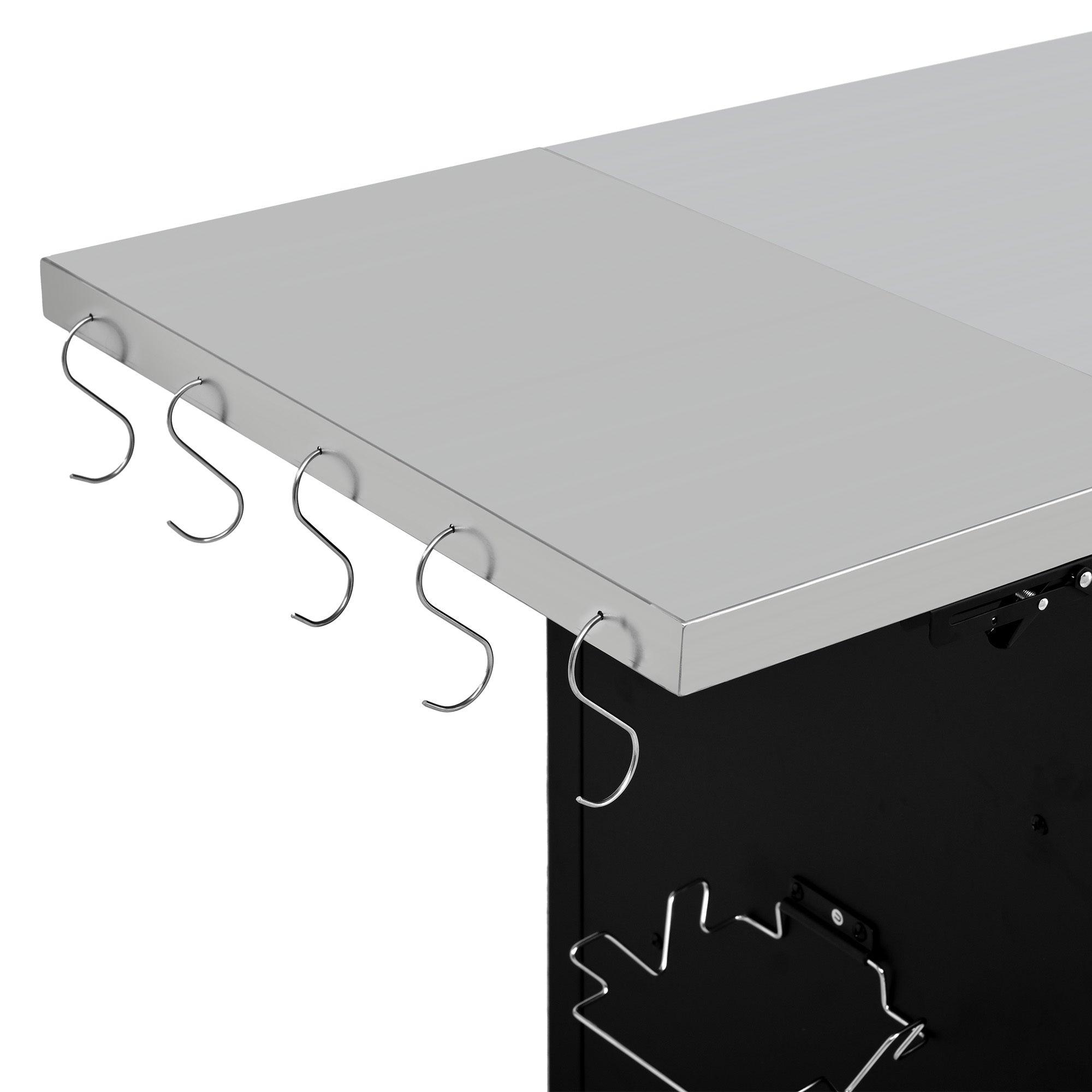 K&K 76.6' Outdoor Grill Cart with Storage Cabinet