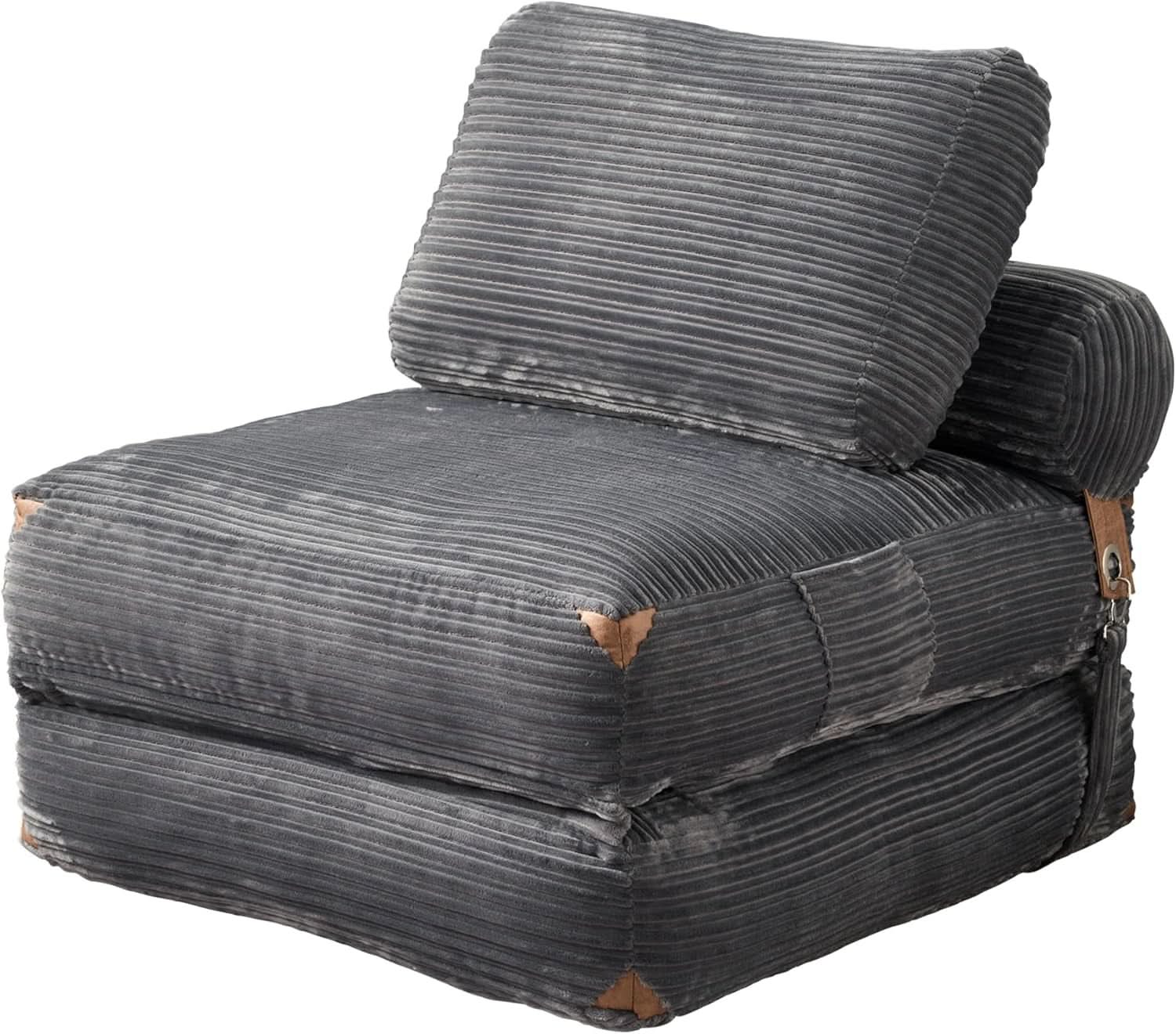 75Inch Grey Foldable Convertible Sofa Bed SleeperCouch