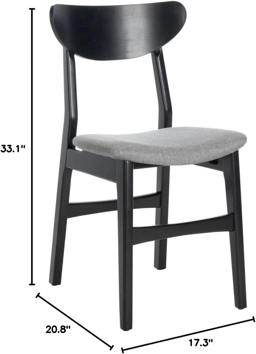 Home Lucca Retro Black And Grey Cushion Dining Chair Set 2