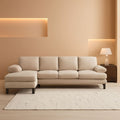 Light Khaki 110 Inch U Shape Sectional Sofa Double Chaise