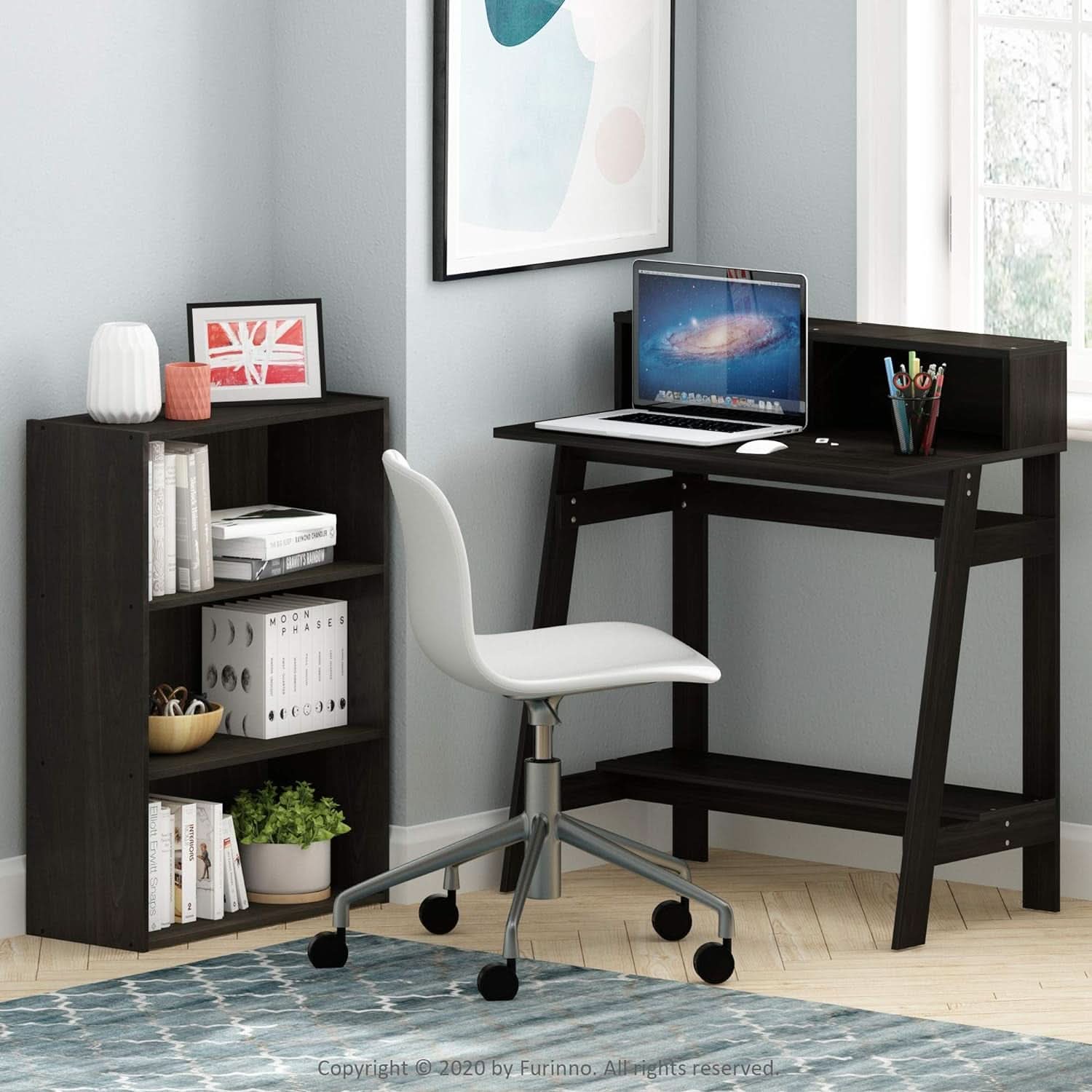 Pasir 3 Tier Open Shelf Bookcase In Espresso Finish