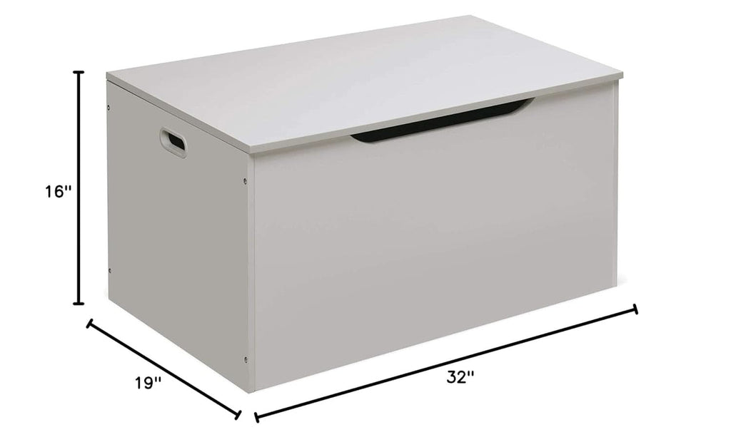 White Toy Storage Chest Bench FourCubicFeet FlipTopLid