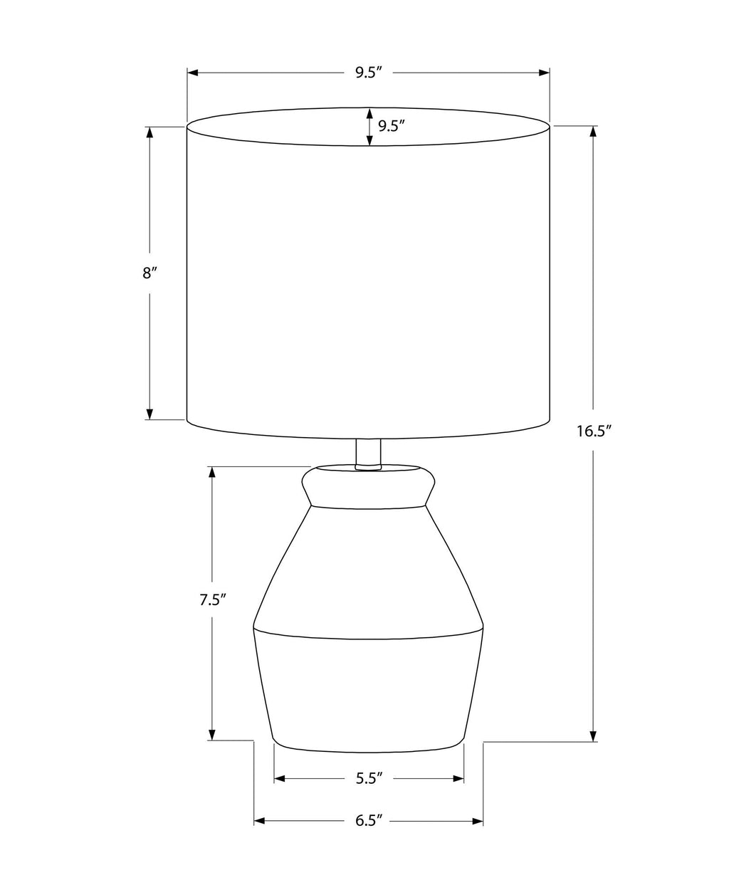 Lighting, Table Lamp Modern - Cream