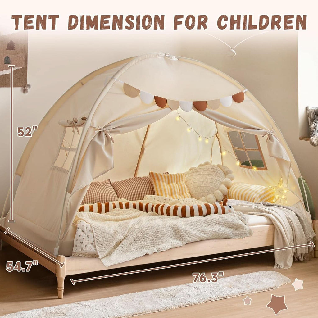 Full Size Bed Canopy Tent Blackout Polyester Cotton