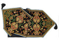 Tache Elegant Black Ornate Paisley Woven Tapestry Table Runner (18192)