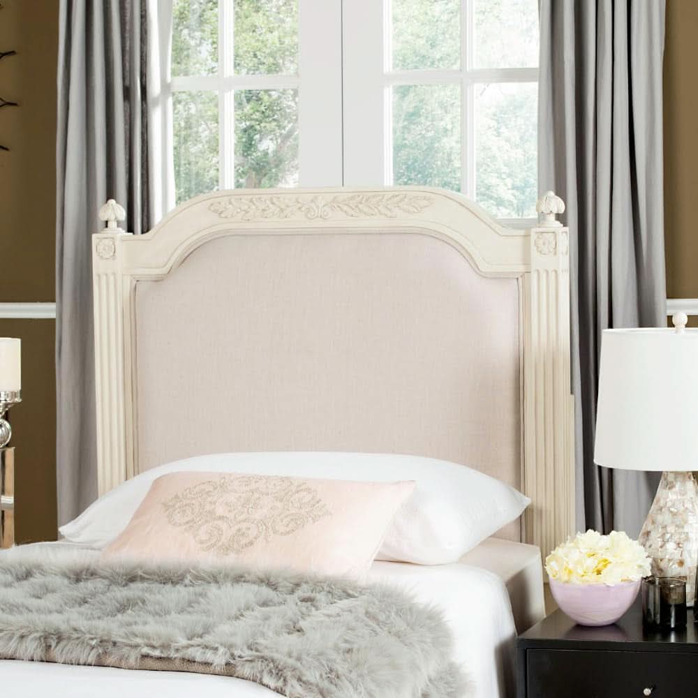 Tufted Linen Rustic Beige Headboard for Twin Beds