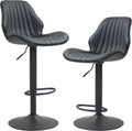 Modern 360 Degree Swivel Faux Leather Bar Stools