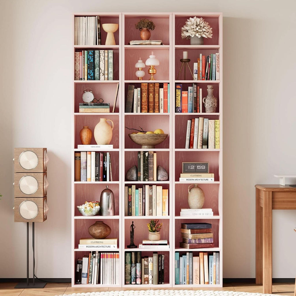 Tall Narrow Eight Tier Corner Bookcase For Home Office